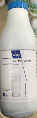 Lait demi-écrémé stérilisé UHT