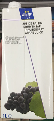 Jus de raisin à base de concentré front packaging