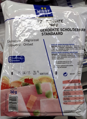 Épaule cuite standard découenné-dégraissé