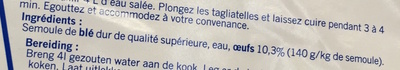 Tagliatelle ingredients label