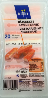 20 bâtonnets saveur Crabe