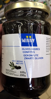 Olives noires confites avec noyau