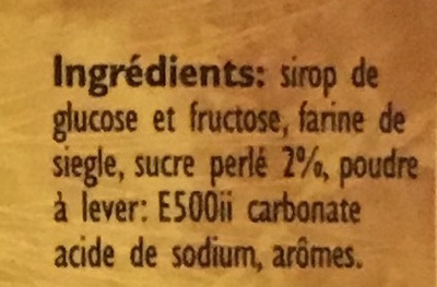 Pain d'épices au sucre perlé ingredients label