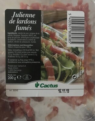 Julienne de lardons fumés