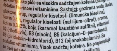 Delhaize - 250 ML ingredients label