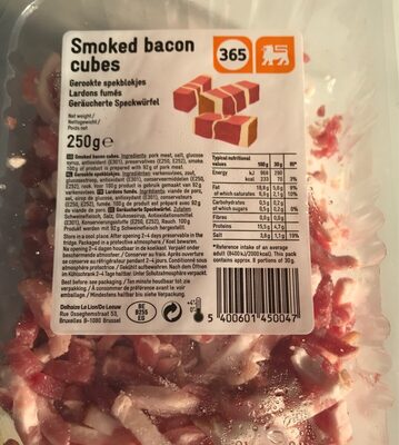 Smoked bacon cubes front packaging