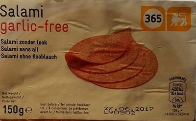 Salami sans ail front packaging
