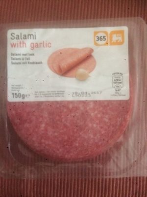 Salami à l'ail front packaging