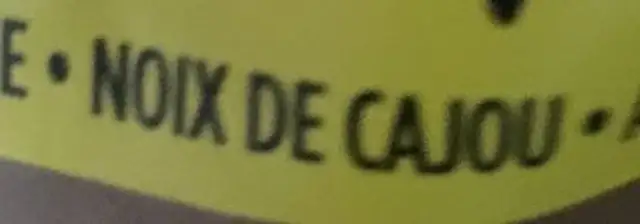 noix de cajou ingredients label