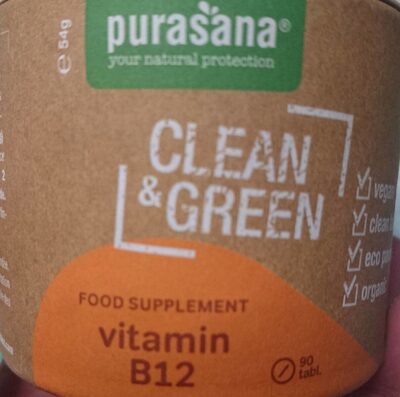 Clean & green vitamin B12 front packaging