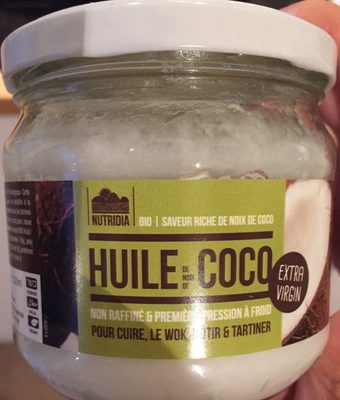 Huile de noix de coco front packaging