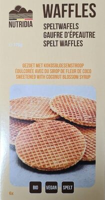 Nutridia Spelt Waffles sweetened with coconut blossom syrup