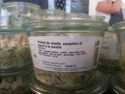 émincé de volaille, courgettes et yaourt à la menthe front packaging