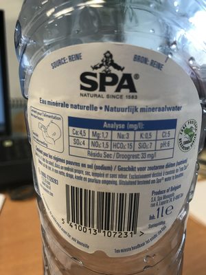 Spa Reine ingredients label