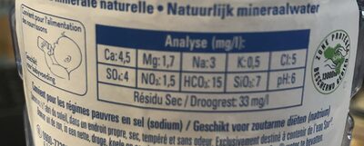 Spa Reine nutrition facts table