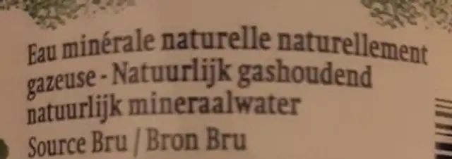BRU ingredients label