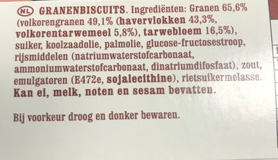 Time out ingredients label