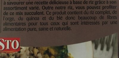 Brown Rice +quinoa ingredients label