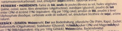 Mini Madeleine ingredients label