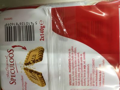 Speculoos original ingredients label