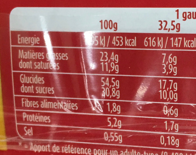 Mini Gaufres de Liège aux oeufs frais Chocolat Belge nutrition facts table