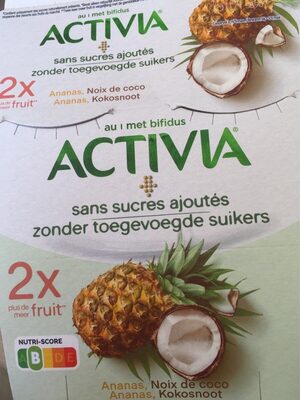 Activia sans sucres ajoutes aux 2 fruits