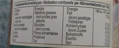 Saus provençale nutrition facts table