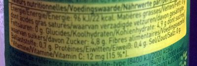 Looza Melon nutrition facts table