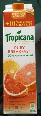 Ruby Breakfast 100% pur fruit pressé Jus d'Orange sanguine et pamplemousse rose