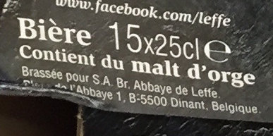 Blonde ingredients label