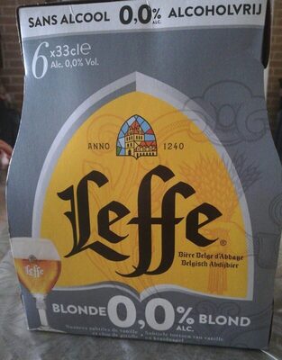 Leffe blonde 0% front packaging