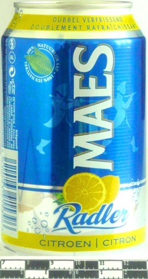 Maes Radler citron front packaging