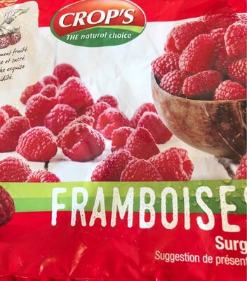Framboises surgelées front packaging