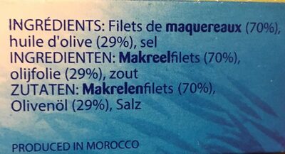Maquereau ingredients label