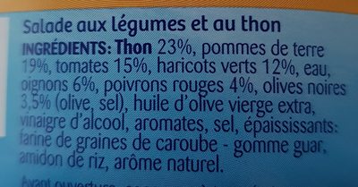 Salade niçoise IMPERIAL ingredients label