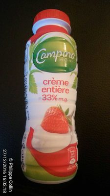 Crème entière 33% m.g. front packaging