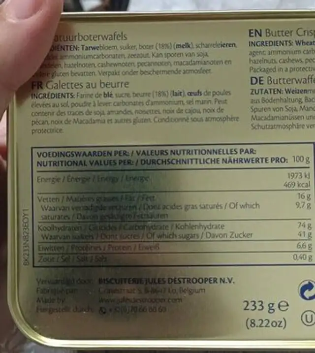 Let it snow nutrition facts table