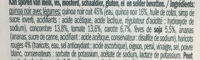 Zwarte quinoa ingredients label