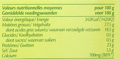 Tradition Fromage d'abbaye nutrition facts table