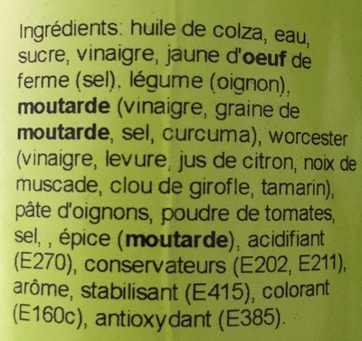 Sauce Hannibal ingredients label