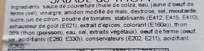 Salade de thon ingredients label