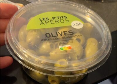 Olive verte dénoyautée à l’ail