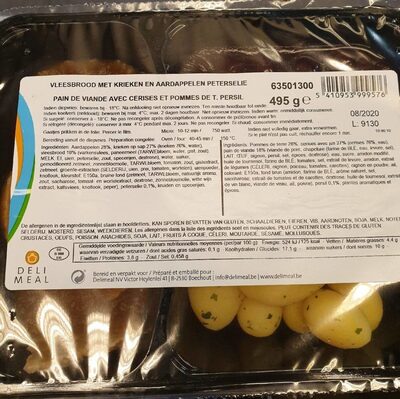 Pain de viande avec cerises et pdt persil