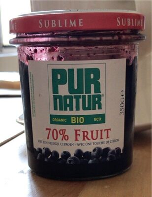Confiture bio de myrtilles 70% fruit