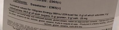 Maltitol en poudre nutrition facts table