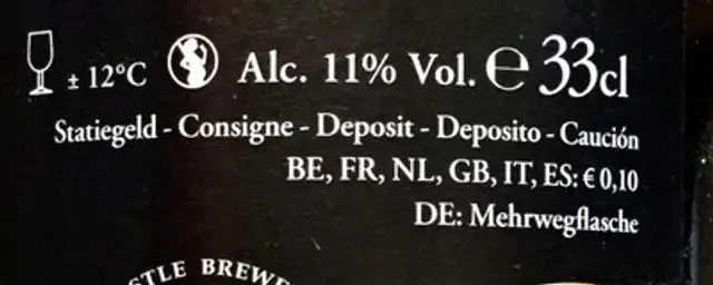 Cuvée du Chateau 2012 nutrition facts table