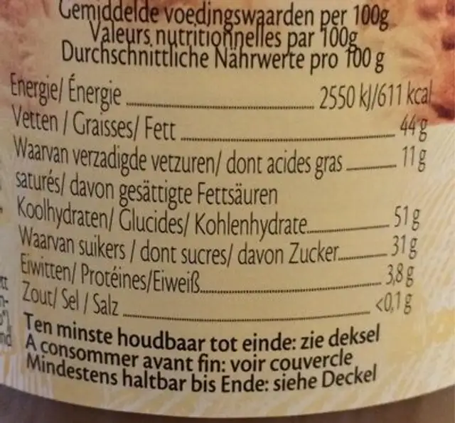 Spéculoos à Tartiner 350G nutrition facts table