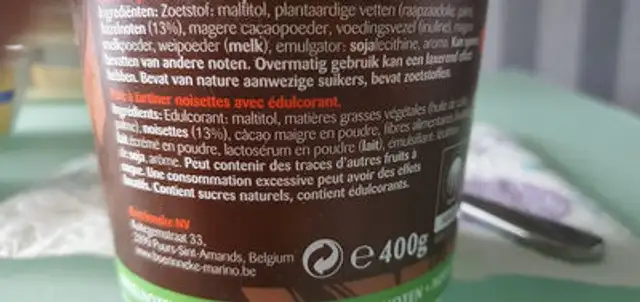 Boerinneke ingredients label