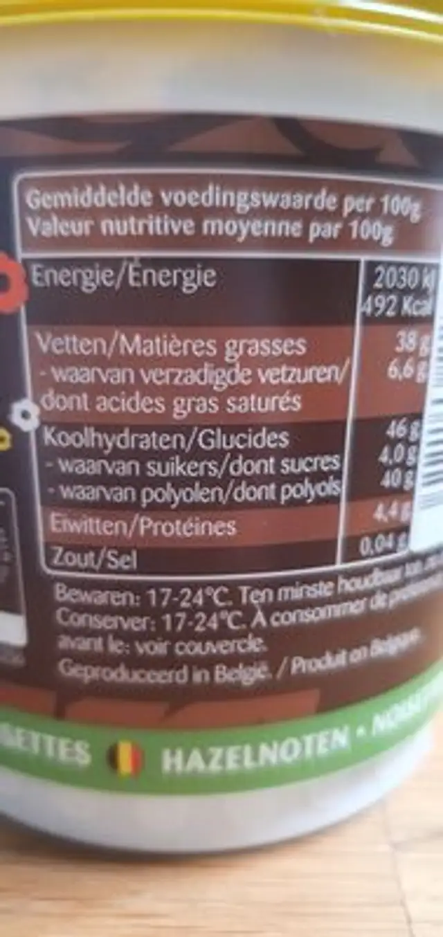 Boerinneke nutrition facts table