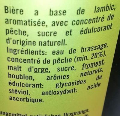 Pécheresse ingredients label